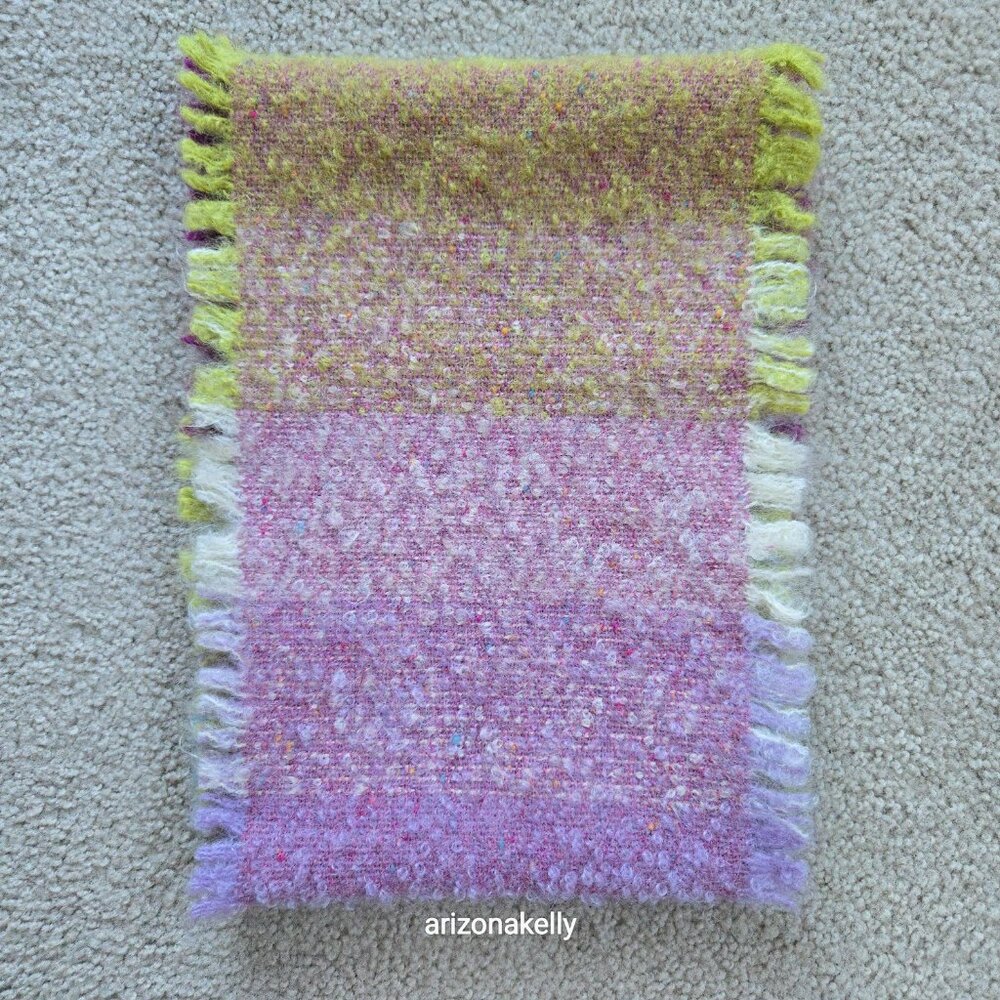 NWOT Wool & Mohair Curly Scarf Avoca Purple Turquoise - Picture 13 of 14